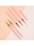 5 darabos Köröm Művészeti Ecsetkészlet - Ultra Finom Részletező Tollak Manikűrhöz & Pedikűrhöz, Szagtalan, Tökéletes a DIY Otthoni Szalonhoz