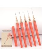 5 darabos Köröm Művészeti Ecsetkészlet - Ultra Finom Részletező Tollak Manikűrhöz & Pedikűrhöz, Szagtalan, Tökéletes a DIY Otthoni Szalonhoz