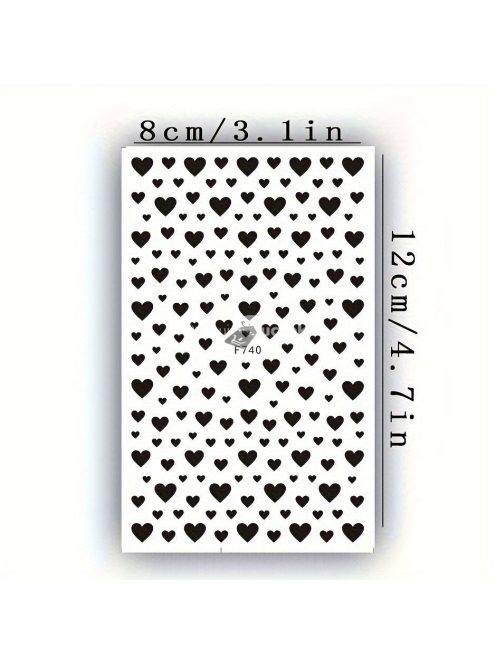 2 Lapos Körömmatricák, Valentin Nap Körömmatricák, Heart Love Design Angol Betűs Köröm Kiegészítők