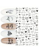 2 Lapos Körömmatricák, Valentin Nap Körömmatricák, Heart Love Design Angol Betűs Köröm Kiegészítők