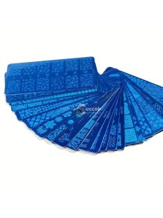   4db Nail Art bélyegzősablonok manikűr eszközkészlet 4db körömbélyegző lemezek otthoni szalon használatra