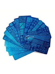   4db Nail Art bélyegzősablonok manikűr eszközkészlet 4db körömbélyegző lemezek otthoni szalon használatra