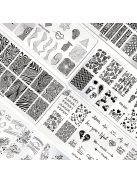 4db Nail Art bélyegzősablonok manikűr eszközkészlet 4db körömbélyegző lemezek otthoni szalon használatra