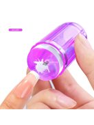 Fekete körömlakk bélyegző készlet kaparóval - Egyszerű barkács manikűr eszköz a professzionális eredményekért