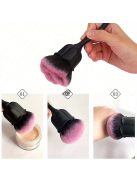 Rózsa virág alakú köröm por ecset, puha sörtéjű smink ecsetek, manikűr pedikűr tisztító eszköz kiegészítő, kozmetikai ecset virágos mintás fogantyúval