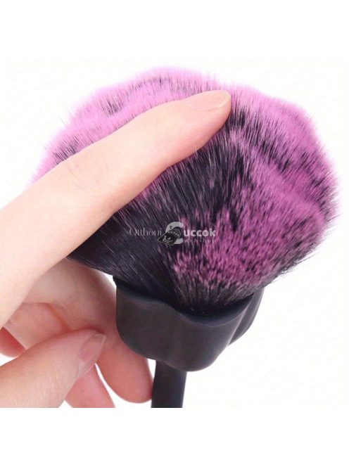 Rózsa virág alakú köröm por ecset, puha sörtéjű smink ecsetek, manikűr pedikűr tisztító eszköz kiegészítő, kozmetikai ecset virágos mintás fogantyúval