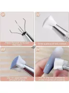 Fém körömdíszítő szivacs fogó eszköz 50 db cserélhető mini tofu blokk szivaccsal ombre körömdíszítéshez, manikűr kellékek és kiegészítők