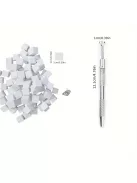 Fém körömdíszítő szivacs fogó eszköz 50 db cserélhető mini tofu blokk szivaccsal ombre körömdíszítéshez, manikűr kellékek és kiegészítők