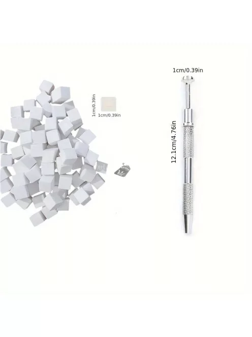 Fém körömdíszítő szivacs fogó eszköz 50 db cserélhető mini tofu blokk szivaccsal ombre körömdíszítéshez, manikűr kellékek és kiegészítők