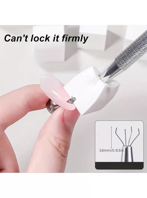 Fém körömdíszítő szivacs fogó eszköz 50 db cserélhető mini tofu blokk szivaccsal ombre körömdíszítéshez, manikűr kellékek és kiegészítők