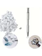 Fém körömdíszítő szivacs fogó eszköz 50 db cserélhető mini tofu blokk szivaccsal ombre körömdíszítéshez, manikűr kellékek és kiegészítők