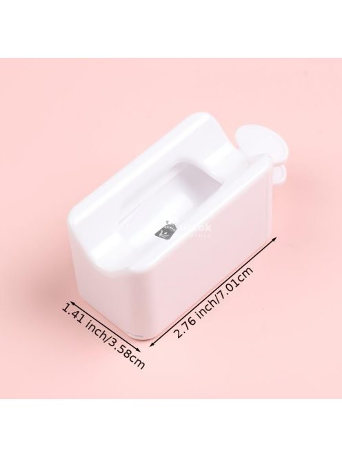 Fehér körömcsillámpor újrahasznosító doboz manikűr Gyűjtse össze a pigmentpor mikrogyöngyöket tartálytartó Kétrétegű tárolótok 2*kanállal+1*tölcsérrel