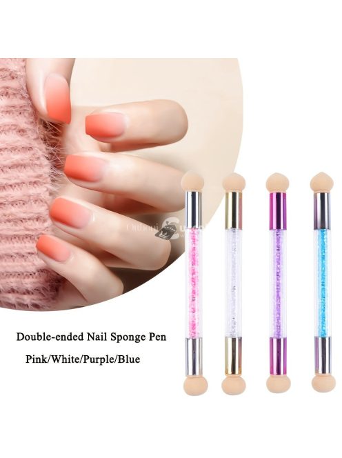 Gradient Sponges körömdíszítő ecsetkészlet 4 cserélhető fejjel – akrilgél, csillámos és púderszedő pöttyező eszközök professzionális körömművészeknek