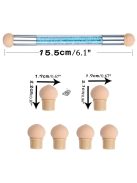 Gradient Sponges körömdíszítő ecsetkészlet 4 cserélhető fejjel – akrilgél, csillámos és púderszedő pöttyező eszközök professzionális körömművészeknek