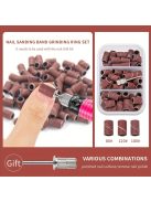 Körömfúró készlet csiszolószalagokkal és keményfém fúrókkal