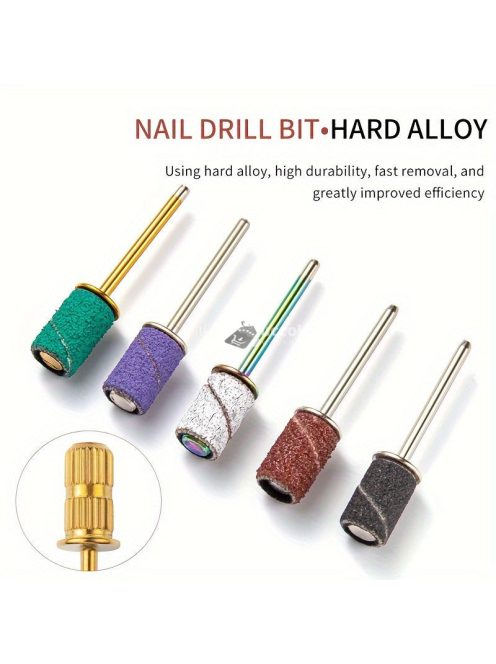 Körömfúró készlet csiszolószalagokkal és keményfém fúrókkal