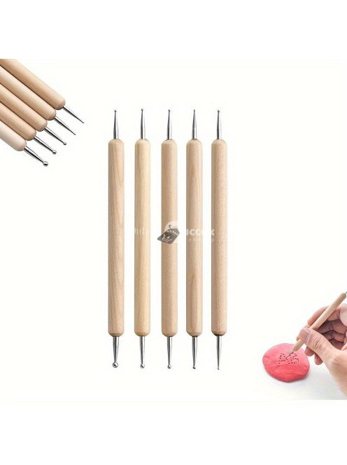 5 darabos kétvégű köröm művészeti eszközkészlet - Strasszköves szedő, faragó toll & fa pálcika manikűrhöz és pedikűrhöz