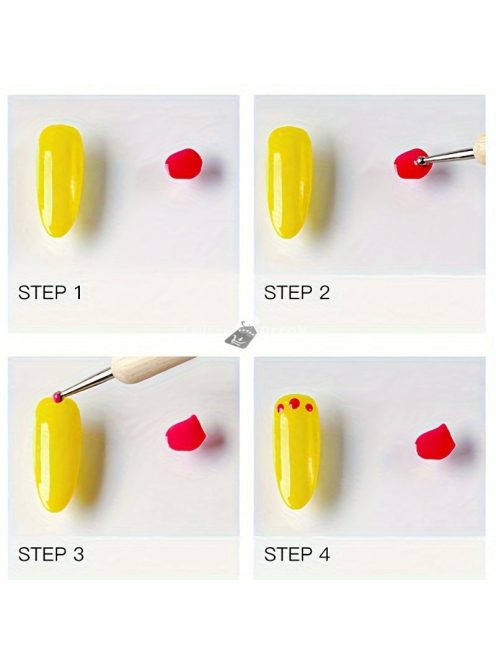 5 darabos kétvégű köröm művészeti eszközkészlet - Strasszköves szedő, faragó toll & fa pálcika manikűrhöz és pedikűrhöz