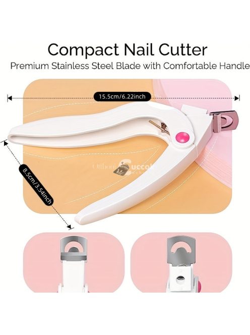 Professzionális állítható rozsdamentes acél körömvágó akril körmökhöz – tökéletes manikűr körömszalon eszközökhöz és műköröm manikűrhöz