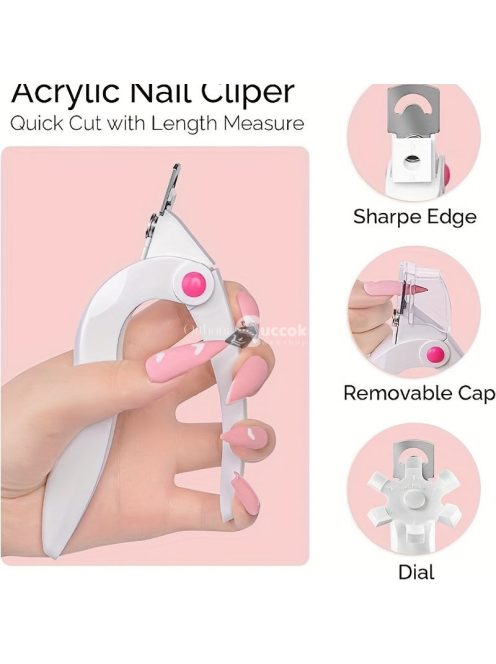 Professzionális állítható rozsdamentes acél körömvágó akril körmökhöz – tökéletes manikűr körömszalon eszközökhöz és műköröm manikűrhöz