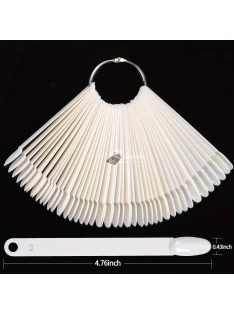   50 db-os bemutató műkörmök, körömminták, gél körömlak paletta színek bemutatásához, manikűr gyakorló eszközök