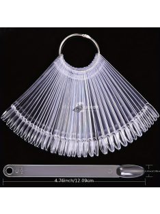   50 db-os bemutató műkörmök, körömminták, gél körömlak paletta színek bemutatásához, manikűr gyakorló eszközök