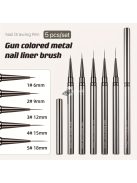 5db Nail Art Design Toll Festőeszközök Zselés Ecsettel, Színátmenetes Ecsettel, Részletecsettel És Pöttyös Tollal A Nail Art Design Manikűr Szalonhoz