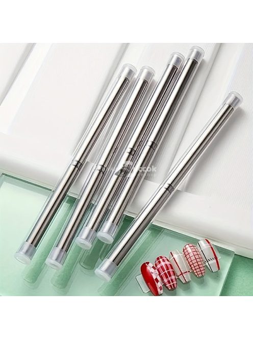 5db Nail Art Design Toll Festőeszközök Zselés Ecsettel, Színátmenetes Ecsettel, Részletecsettel És Pöttyös Tollal A Nail Art Design Manikűr Szalonhoz