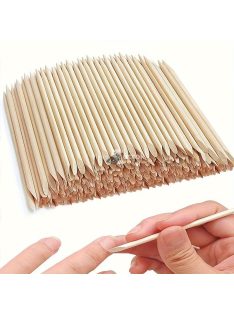   100db Természetes Narancsfából Készült Kutikula Nyomók - Szagtalan Körömápoló Eszközök Manikűrhöz & Pedikűrhöz, Ideális Otthoni és Szalon Használatra