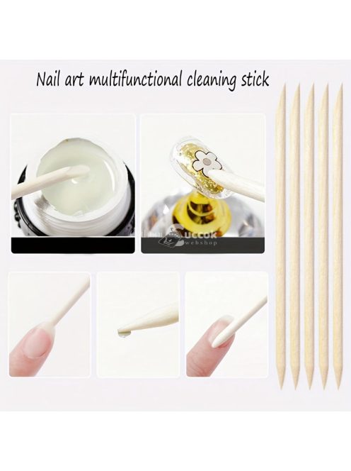 100db Természetes Narancsfából Készült Kutikula Nyomók - Szagtalan Körömápoló Eszközök Manikűrhöz & Pedikűrhöz, Ideális Otthoni és Szalon Használatra