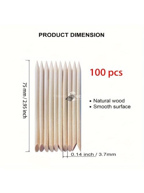 100db Természetes Narancsfából Készült Kutikula Nyomók - Szagtalan Körömápoló Eszközök Manikűrhöz & Pedikűrhöz, Ideális Otthoni és Szalon Használatra
