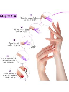   10 db UV géllakk eltávolító csomagolóeszköz - Professzionális műanyag akril körömdíszítő áztató sapka klip az egyszerű felvitelért és eltávolításért