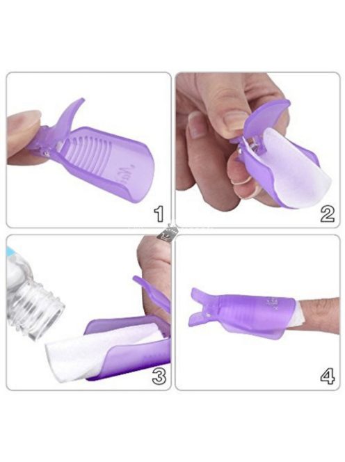 10 db UV géllakk eltávolító csomagolóeszköz - Professzionális műanyag akril körömdíszítő áztató sapka klip az egyszerű felvitelért és eltávolításért