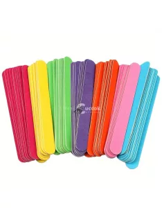   50 darab profi kétoldalas fa körmölő reszelő, erős csiszolópapír, illatmentes, manikűr és polírozó eszközök és kiegészítők