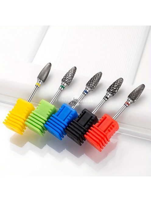 5 db Volfrámkarbid körömfúró, forgó elektromos keményfém maró manikűr géllakk eltávolítóhoz 7,62/81,28 cm körömreszelő pedikűr