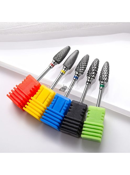 5 db Volfrámkarbid körömfúró, forgó elektromos keményfém maró manikűr géllakk eltávolítóhoz 7,62/81,28 cm körömreszelő pedikűr