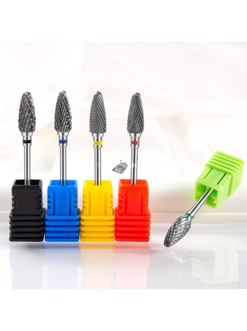 5 db Volfrámkarbid körömfúró, forgó elektromos keményfém maró manikűr géllakk eltávolítóhoz 7,62/81,28 cm körömreszelő pedikűr