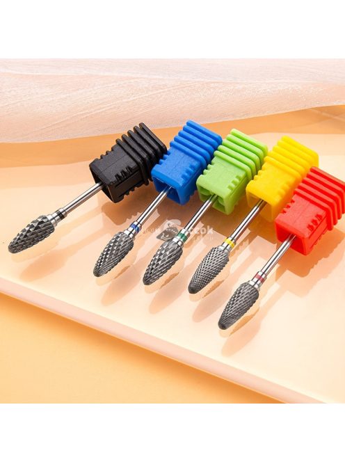 5 db Volfrámkarbid körömfúró, forgó elektromos keményfém maró manikűr géllakk eltávolítóhoz 7,62/81,28 cm körömreszelő pedikűr