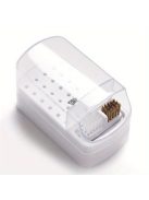 30 lyukú körömdíszítő fúró tárolódoboz ecsettel csiszoló polírozófej-tartóval, kijelző körömfúrószárral, körömtartó manikűrrel (fúrófej nélkül)