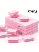 50 db-os mini körömreszelő blokk, kétoldalas csiszolóreszelők, polírozó manikűr-pedikűr eszközök, körömművészeti szivacskockák formázáshoz és simításhoz