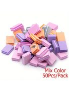 50 db-os mini körömreszelő blokk, kétoldalas csiszolóreszelők, polírozó manikűr-pedikűr eszközök, körömművészeti szivacskockák formázáshoz és simításhoz