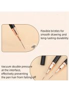 5db Rózsaszín/fekete Nail Art Ecsetek A Részletekért, Long Nail Art Line Ecsetek Manikűrzselé Finom Mintákhoz