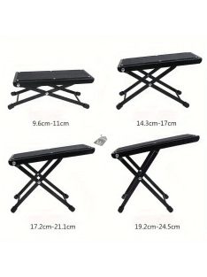   Állítható 4 magasságú, csúszásmentes pedál, fekete lábtartó állvány pedikűrhöz, hordozható, összecsukható lábujj köröm tartó platform