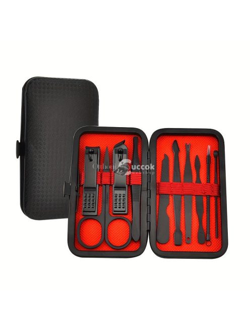 Professzionális manikűr és pedikűr készlet, precíziós rozsdamentes acél körömápoló eszközök tartós utazótáskával, szalon minőségű ápolókészlet otthoni és útközbeni használatra