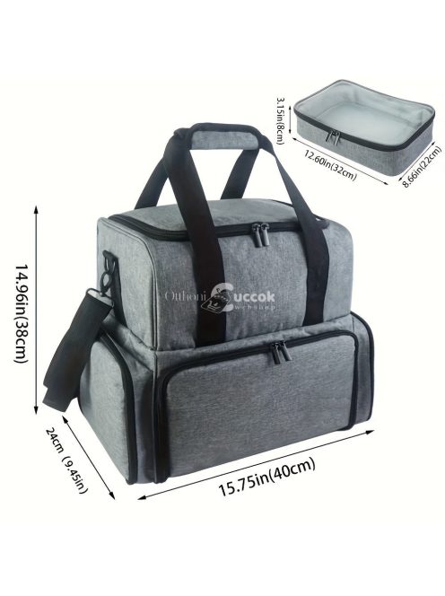 1db Hordozható Körömlakk-rendező, 80 Palack És 1 Körömlámpa Fér El, Körömlakk Hordtáska 2 Kivehető Tasakkal, Körömlakk-anyag-rendező, Hordozható Körömlakk-tartó Körömkellékekhez (csak Táska)