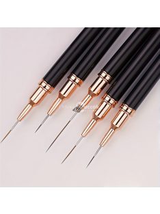   5 darabos Professzionális Köröm Művészeti Ecsetkészlet - Finom Szegélyező, Részletező Csík, Virágmintás & UV Gél Lakk Eszközök - Formaldehidmentes Manikűrhöz és Pedikűrhöz