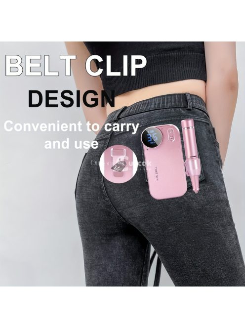 Professzionális 35000 RPM körömfúró , újratölthető elektromos körömreszelő gép E reszelő akril körmökhöz gél polírozás eltávolító