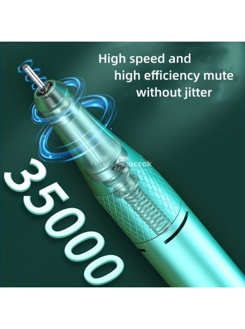 Professzionális 35000 RPM körömfúró , újratölthető elektromos körömreszelő gép E reszelő akril körmökhöz gél polírozás eltávolító