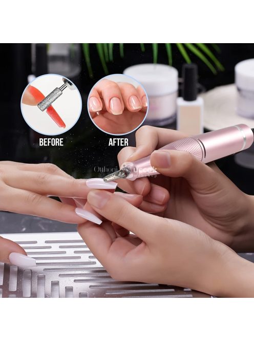 Professzionális 35000 RPM körömfúró , újratölthető elektromos körömreszelő gép E reszelő akril körmökhöz gél polírozás eltávolító