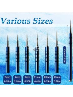   Körömdíszítő ecset készlet, 6db Nail Art Design ecset vékony, hosszú vonalakat csíkozó pöttyös rajztoll, UV géllakk festés fém nyéllel csíkozó ecsetek méret 5/7/9/11/20/25mm